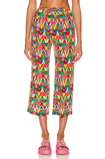Shop Valentino Optical V Pant In Multicolor