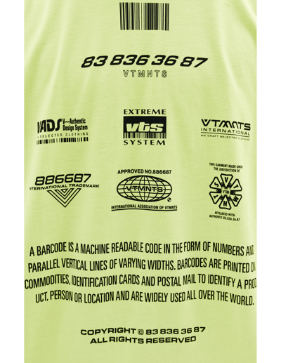 Vtmnts Barcode-print Oversized T-shirt In Green