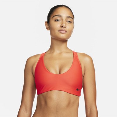 Shop Nike Hydralock Fusion Women's Fusion Back Bikini Top In Habanero Red