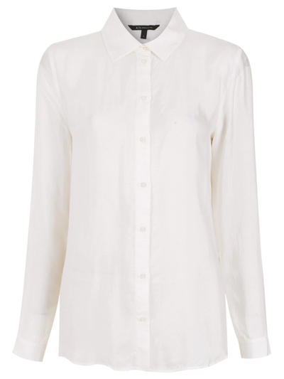 Shop Armani Exchange Long-sleeve Shirt In White