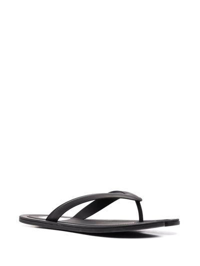 Maison Margiela Green Patent Tabi Flip Flops In Black