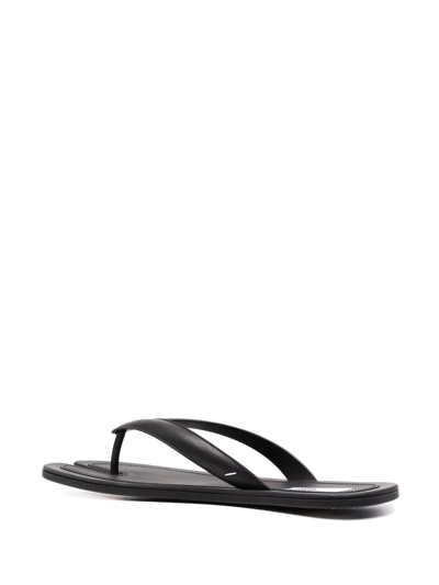 Maison Margiela Green Patent Tabi Flip Flops In Black
