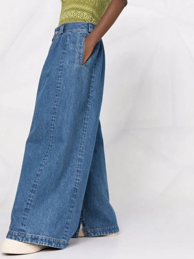 Shop Maison Margiela Wide-leg Denim Jeans In Blue