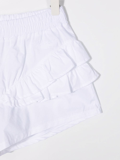 Shop Pinko Ruffled-design Shorts In White
