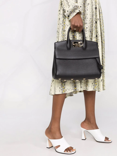 Ferragamo Studio Top Handle Satchel Bag In Black