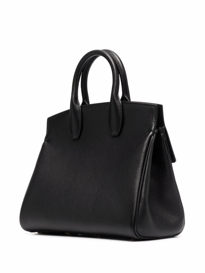 Shop Ferragamo The Studio Leather Tote Bag In Black