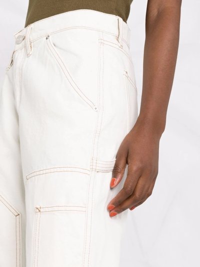 Frame Multiple-pocket Straight-leg Trousers In White