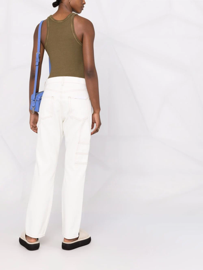 Shop Frame Multiple-pocket Straight-leg Trousers In White