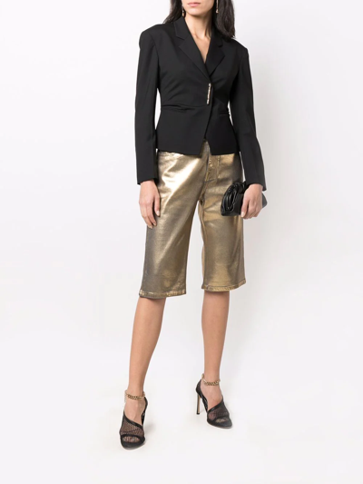 Shop Tom Ford Metallic Knee-length Shorts In Gold