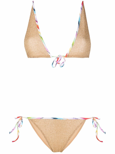 Missoni Metallic-effect Triangle-cup Bikini Set In Gold | ModeSens