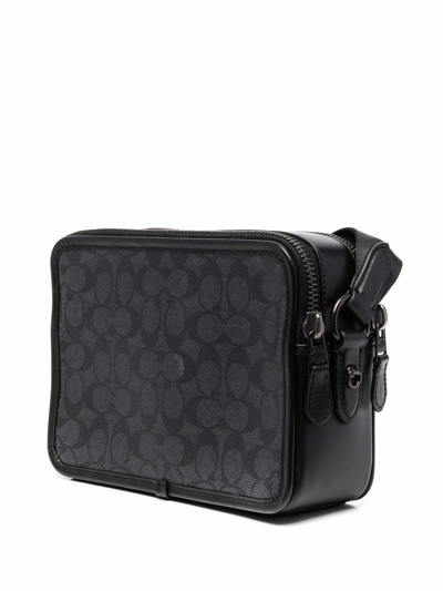 Shop Coach Monogram-print Shoulder Bag In Black