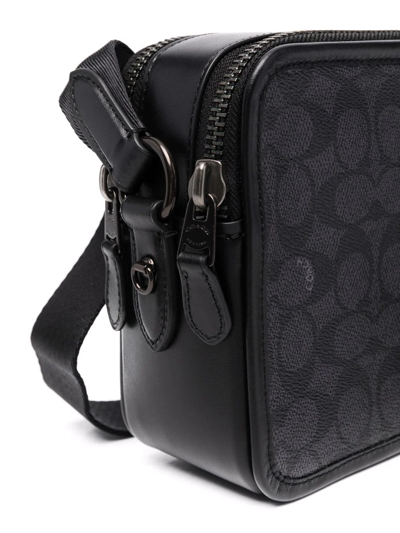 Shop Coach Monogram-print Shoulder Bag In Black
