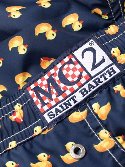 Shop Mc2 Saint Barth Duck-print Swim Shorts In Blue