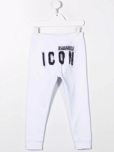 Dsquared2 Logo-print Drawstring Track Pants In White