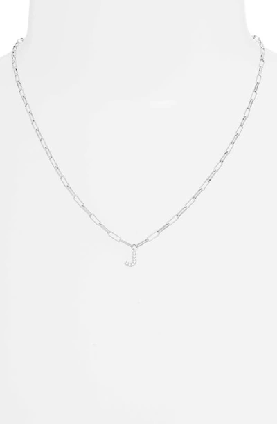 Shop Nadri Pavé Initial Pendant Necklace In Rhodium J