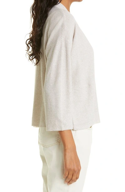 Shop Eileen Fisher Open Front Organic Linen & Cotton Cardigan In Natural White