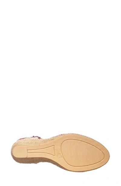 Toni Pons 'caldes' Linen Wedge Sandal In Red