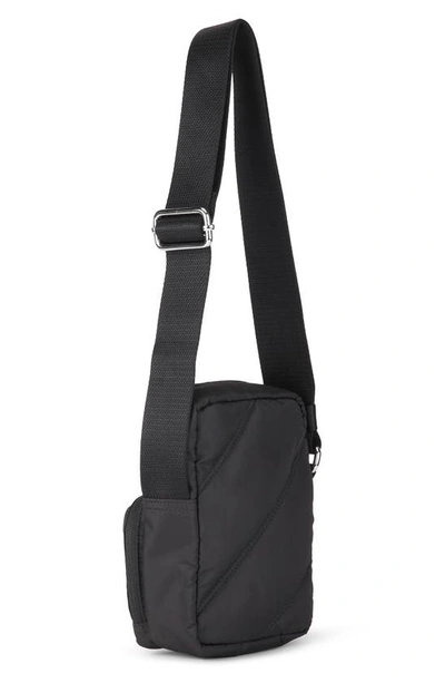 Ganni Mini Quilted Recycled Polyester Crossbody In Black