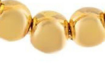 Shop Adinas Jewels Beaded Hoop Earrings In Gold
