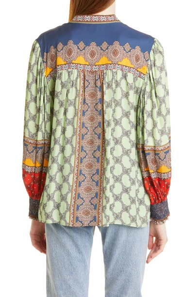 Shop Alice And Olivia Serena Paisley Blouse In Turn Heads/ Multi
