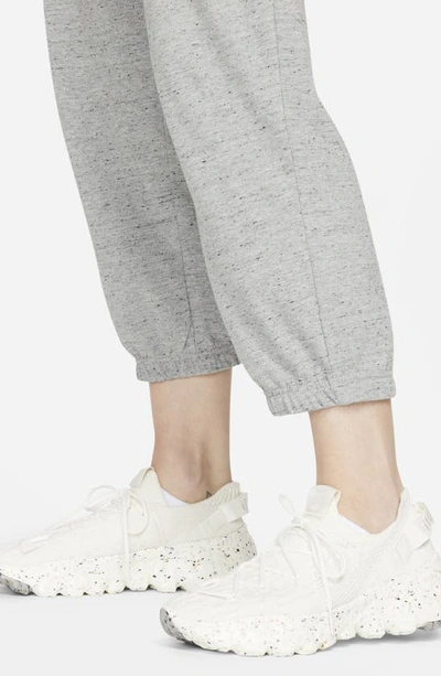 Shop Nike Sportswear Gym Organic Cotton Blend Joggers In Dk Grey Heather/ White
