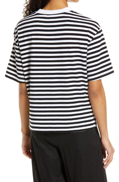 Nordstrom Crewneck T-shirt In Black- White Stripe