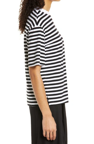 Nordstrom Crewneck T-shirt In Black- White Stripe
