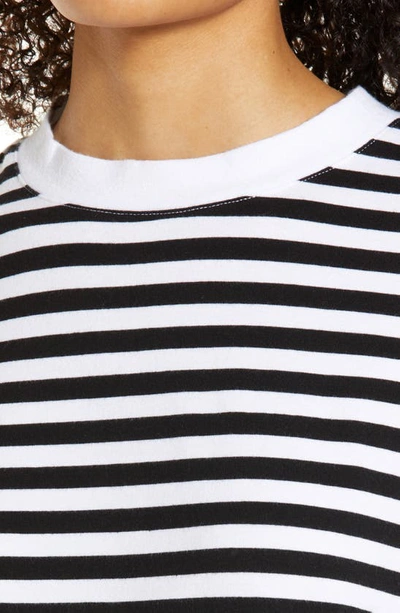 Nordstrom Crewneck T-shirt In Black- White Stripe