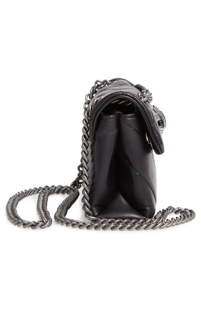 Shop Kurt Geiger Mini Kensington Quilted Leather Crossbody Bag In Black