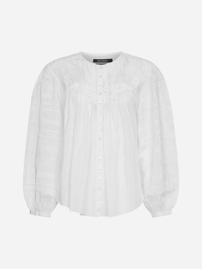 Shop Isabel Marant Gregoria Cotton And Silk Blend Shirt