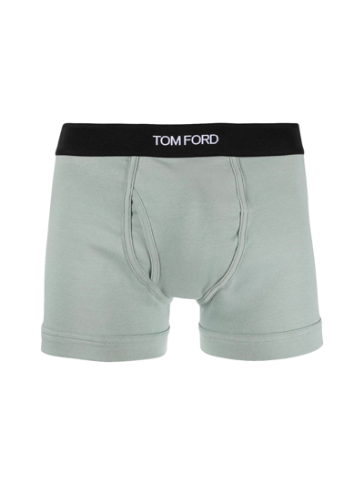 Shop Tom Ford Boxer With Logo Band In Grey