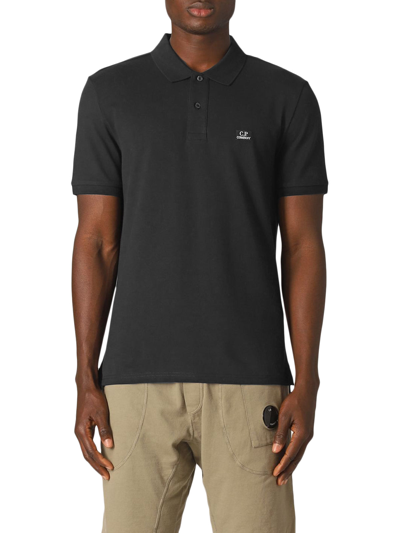 Shop C.p. Company Short Sleeve Polo Shirt In Black