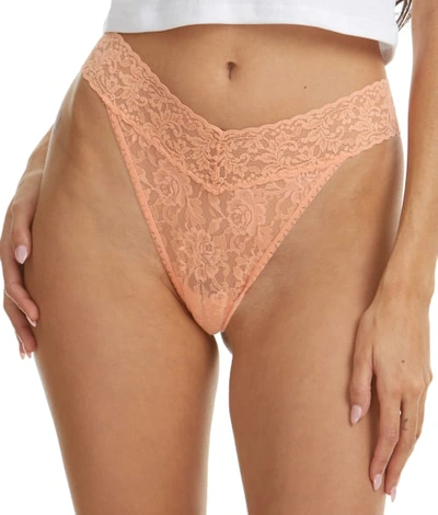 Shop Hanky Panky Signature Lace Original Rise Thong In Belle Pink