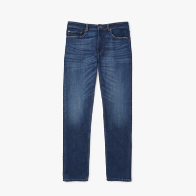 Shop Lacoste Men's Slim Fit Stretch Cotton Denim Jeans - 5 - 32/34 In Blue