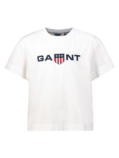 Shop Gant Kids T-shirt For Girls In White