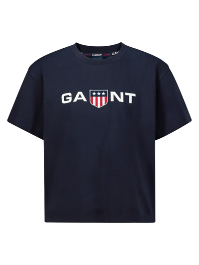Shop Gant Kids T-shirt For Girls In Blue