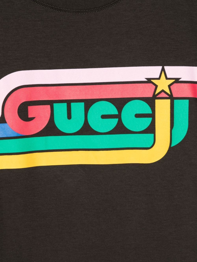 Shop Gucci Logo-print T-shirt In Grey