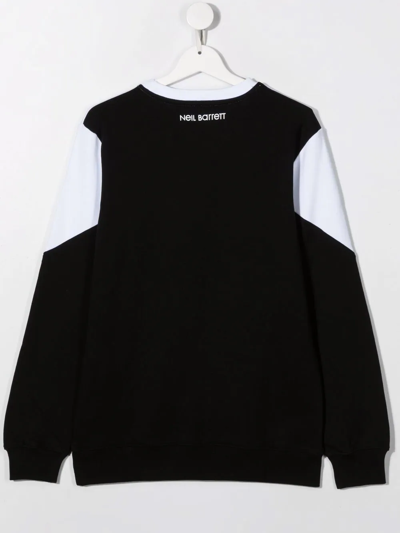 Shop Neil Barrett Panelled Cotton Sweatshirt In Black