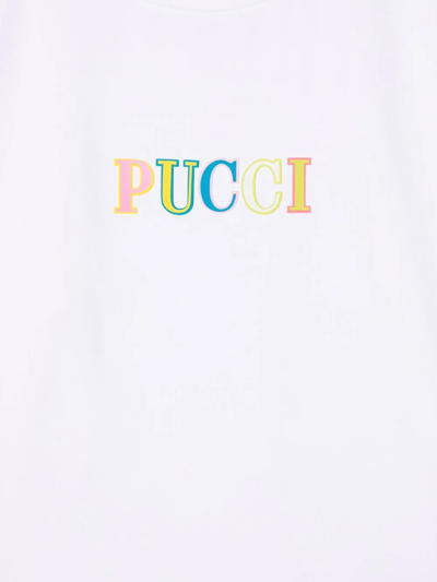 Shop Emilio Pucci Junior Logo-print T-shirt In White