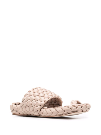 Paloma Barceló Woven Open-toe Slides In Neutrals