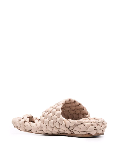 Paloma Barceló Woven Open-toe Slides In Neutrals