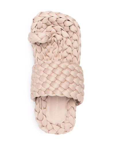 Paloma Barceló Woven Open-toe Slides In Neutrals