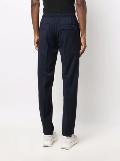 Shop Incotex Tapered Virgin-wool Trousers In Blue