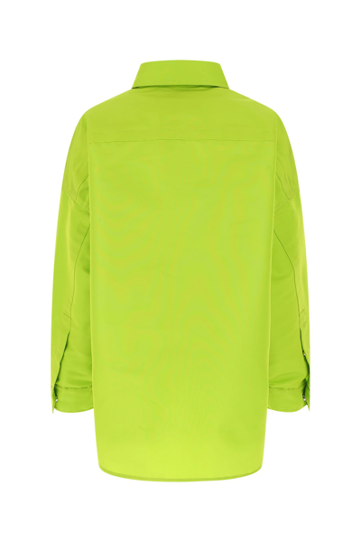 Shop Valentino Acid Green Silk Oversize Shirt  Green  Donna 40