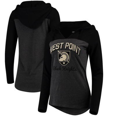Shop Camp David Charcoal Army Black Knights Knockout Color Block Long Sleeve V-neck Hoodie T-shirt