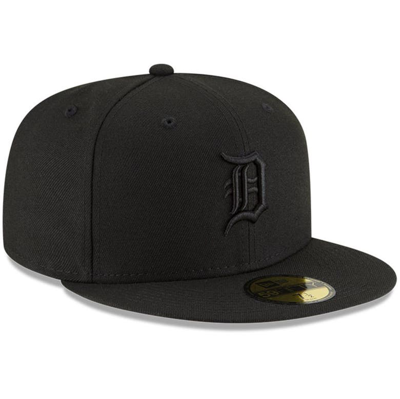 Shop New Era Detroit Tigers Black On Black 59fifty Fitted Hat