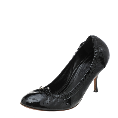 Pre-owned Alexander Mcqueen Black Patent Leather Pumps Size 38
