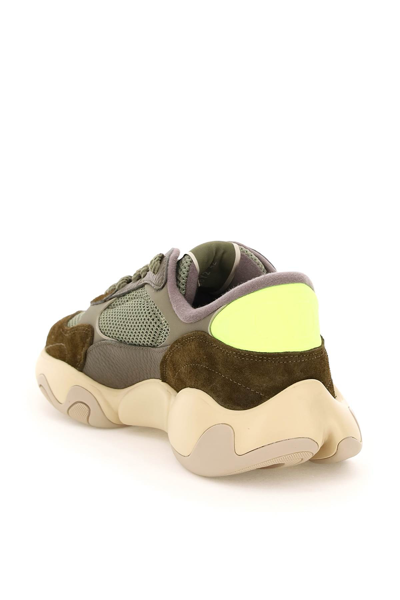 Shop Valentino Mesh And Leather Bubbleback Sneakers In Green