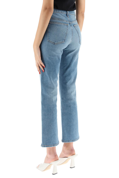Shop Khaite Vivian Modern Bootcut Jeans In Blue