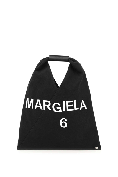 Shop Mm6 Maison Margiela Canvas Small Japanese Bag In Black,white